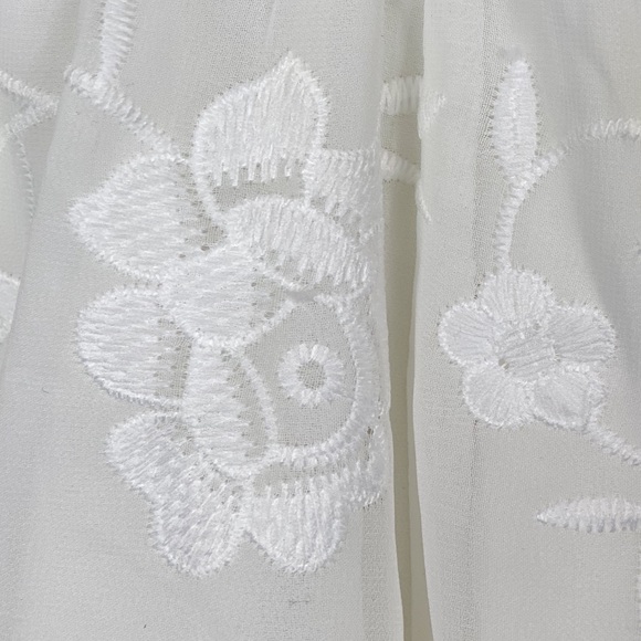 Polly Floral Embroidered V-Neck Gathered Waist Romper - Picture 13 of 15